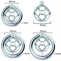 CockLock Cage de chasteté en métal avec Plug d'urètre Hexy 3 x 3.3cm